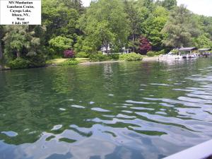 Travelling in the M.V. Manhattan along the west side of Cayuga Lake, July 2007